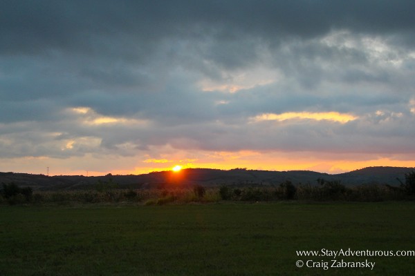 Sunset on the airfield at the Club de Vuelo Valle Bonito in Chiapas, Mexico