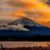 Mount Fuji, Japan at Sunset from Kawaguchiko Lake