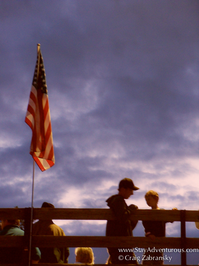 USA Flag flying at the Benton, PA Rodeo