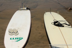 surf boads on the sands of Mazatlan