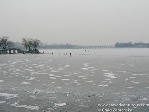 The lake was frozen solid...