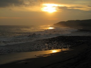 the sea and surf of Rio Nexpa Mexico