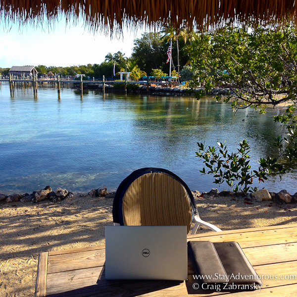outside on the water with my Dell XPS, no plug needed