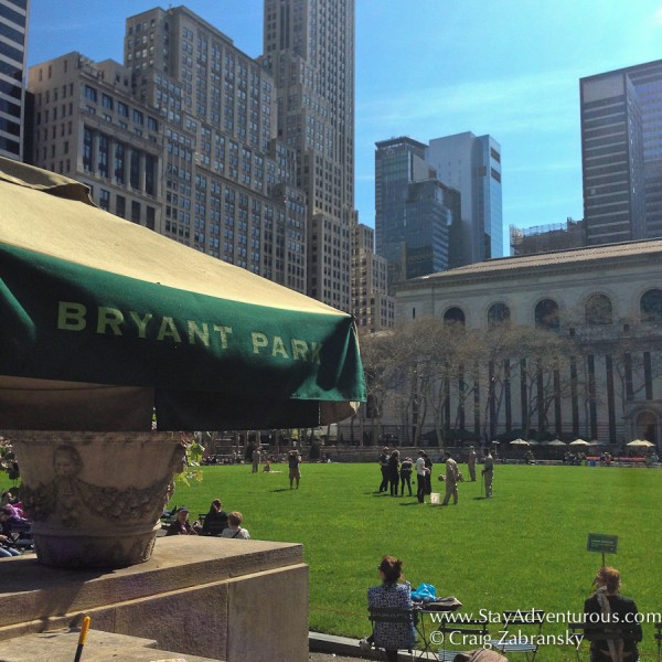 a View of Bryant Park, in New York City