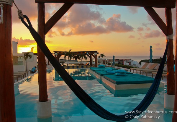 the poolside hammock at the palm at playa in Playa Del Carmen, Mexico