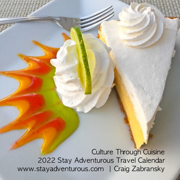back cover of the 2022 stay adventurous travel calendar culture through cuisine