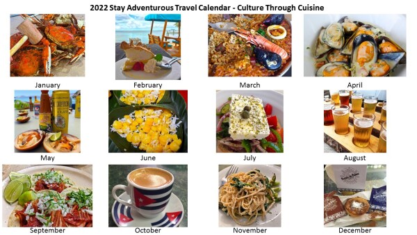 12 images from the 2022 stay adventurous travel calendar