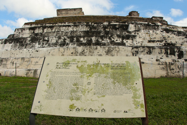 The Gran Acropolis inside Comalcalco Mayan Site in Tabasco, Mexico