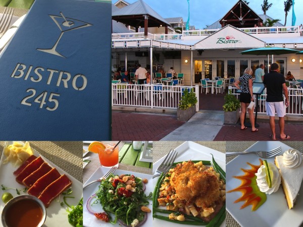 truffle crusted grouper, key lime pie, sunset cocktail, seared tuna at the bistro 245 located inside Margaritaville Key West Resort