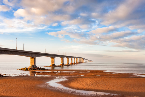 Confederation Bridge to PEI in Maritimes of Canada