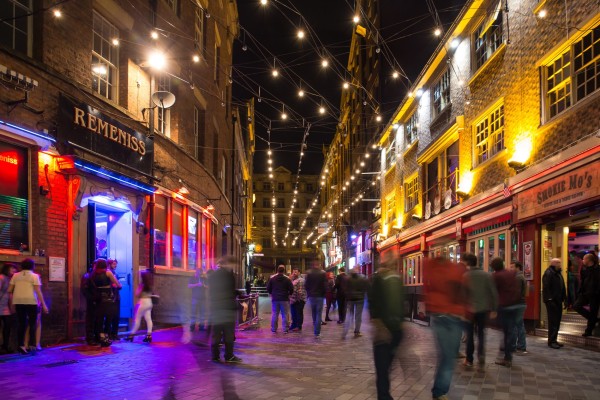 nighlight in Liverpool, England