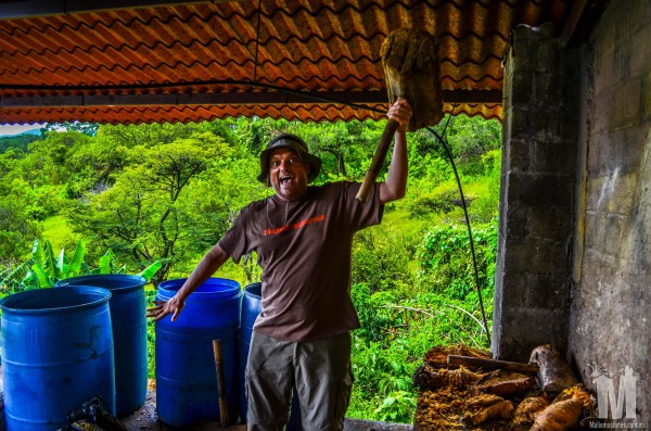 Craig with a mezcal hammer in malinalco mexico