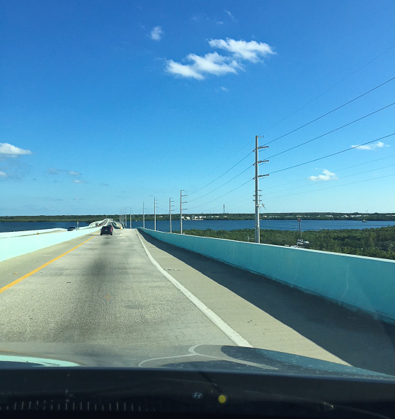 Driving Jew Fish Creek Bridge into Key Largo, FloridaKeys