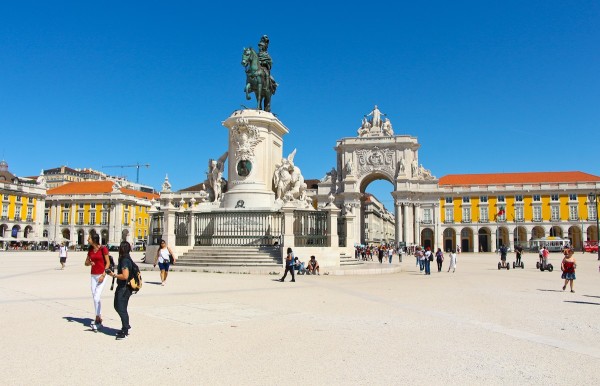 the Praça do Comercio, Lisbon, Portugal or the Plaza Commerical