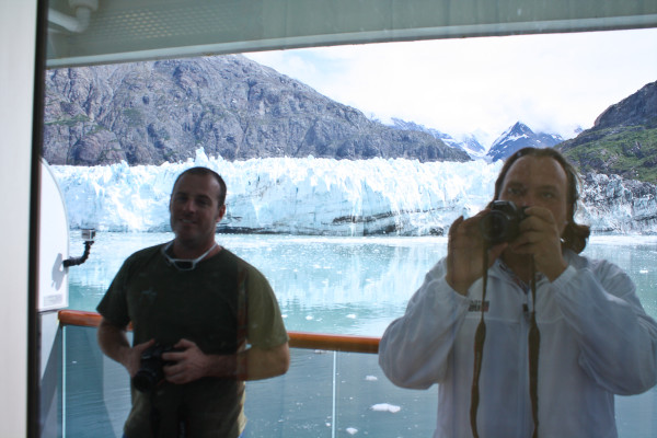 Balcony selfie of Glacier Bay Glacier on the inside passage in Glacier Bay National Park, Alaska