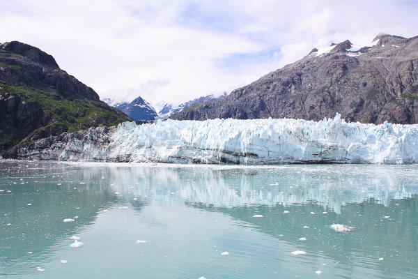 view of the glacier bay form the inside passage on HAL in Glacier Bay National Park Alaska