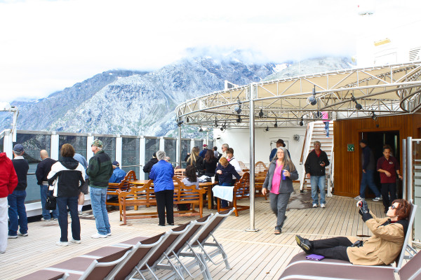 promenade deck view of glacier bay national park, alaska