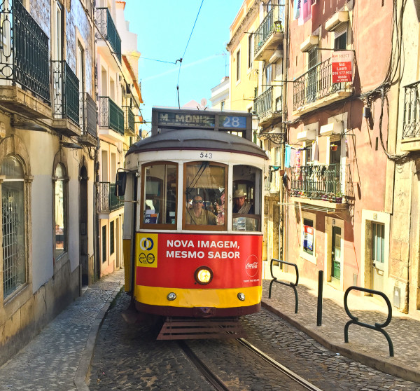 the 28 Trolley in Lisbon Portugal