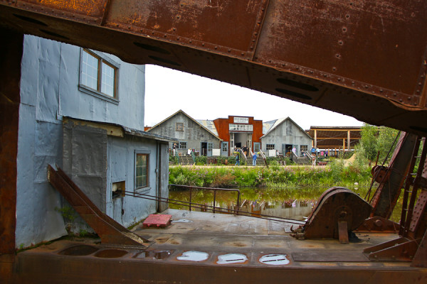 view from the barge at gold dredge #8 in fairbanks, alaska