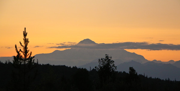 sunset view of mt Denali in alaska at the McKinley Princess Lodge