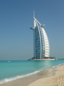 the iconic, Burj Al Arab hotel in Dubai, top luxury hotel in the world