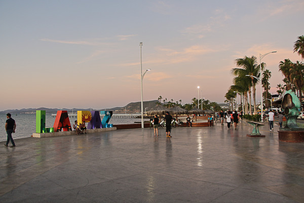 walking the la paz maleconat sunset one evening