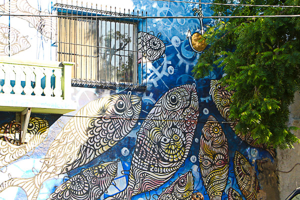 Mural inside La Paz, Mexico