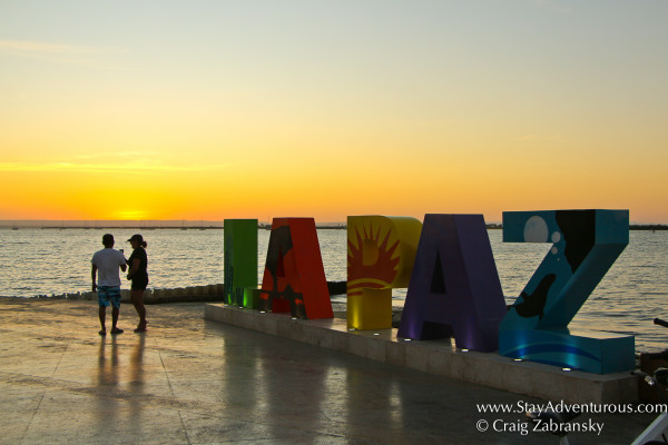 sunset on the malecon in la paz baja california sur, mexico