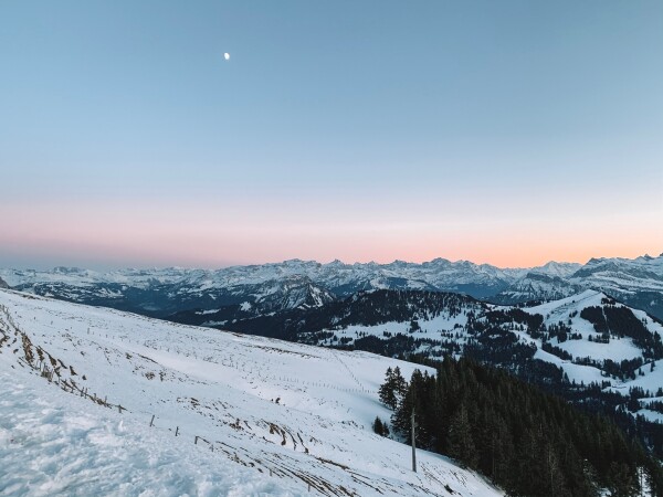 mt rigi at sunset in switzerland