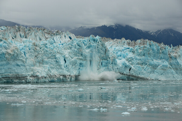 Calcing view of hubbard glacier in Yakutat Bay, Alaska Cruise with Princess Cruises