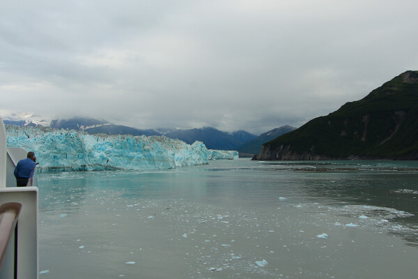 wrap around balcony view of hubbard glacier in Yakutat Bay, Alaska Cruise with Princess Cruises