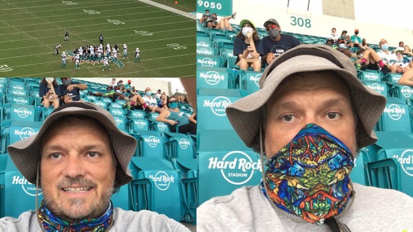 Happier without a mask in the stadium