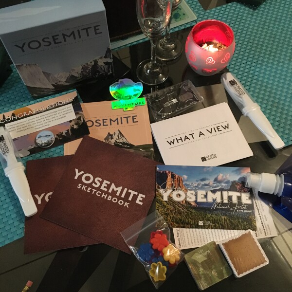 all the pieces to You and Me in Yosemite, Crated with Love Date Night in a Box