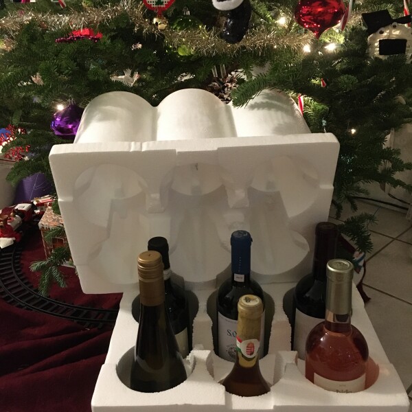 the 6 bottles of wine for the 2020 holiday wine selection packaged by wired for wine