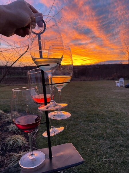 sunset tasting at james charles vienyard and winery in winchester, virginia