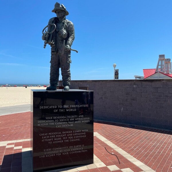 Firefighter Dedication Monumnet Memorial for September 11th on the Boardwalk in Ocean City, Maryland