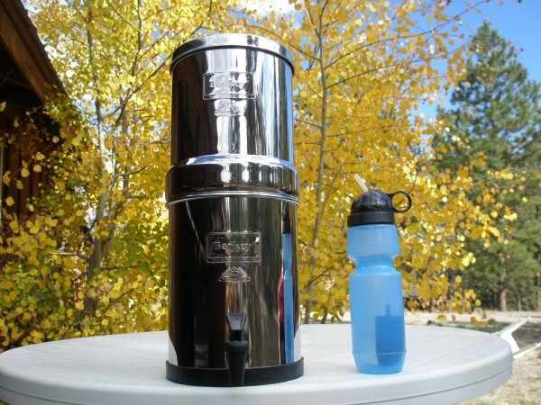 berkey water filter and water bottle, fill it up before a hike