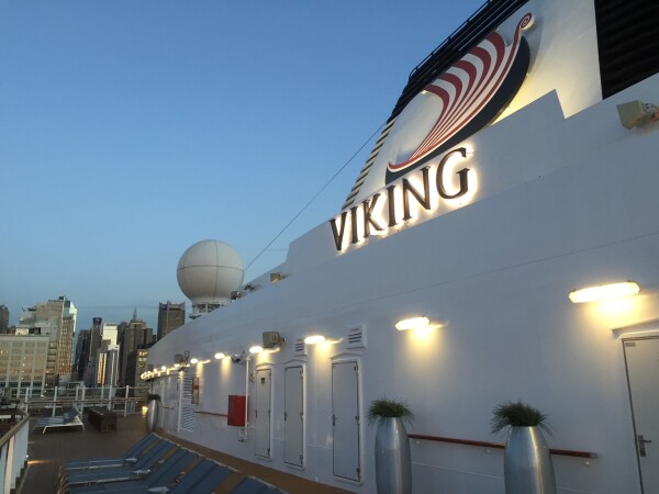 Viking Cruise Ship docked in NYC