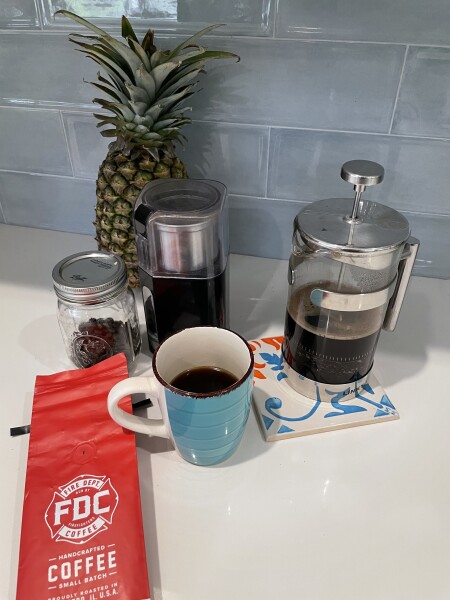 medium roast blend FDC in the french press - 