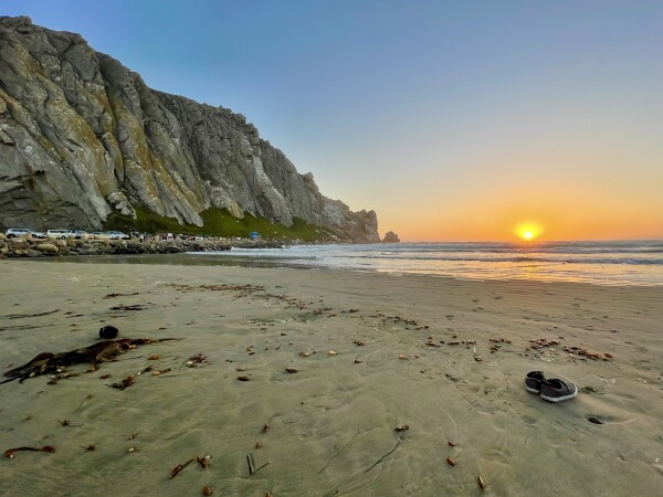 sunset morro bay california usa