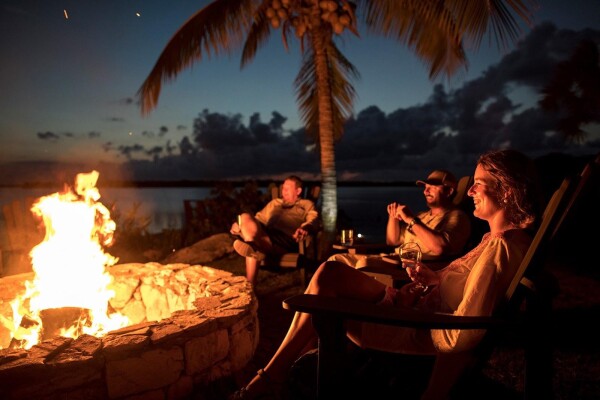 beach bonfire for the evenings at Abaco Lodge 