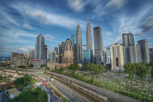 the skyline of the city of Kuala Lumpur in Malaysia