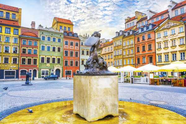 Colorful Houses Old Town Market Square, Warsaw Poland
