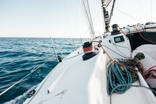 professional sailing yacht adventure at sea