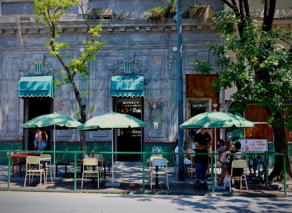 buenos aires street cafe in palermo neighborhood