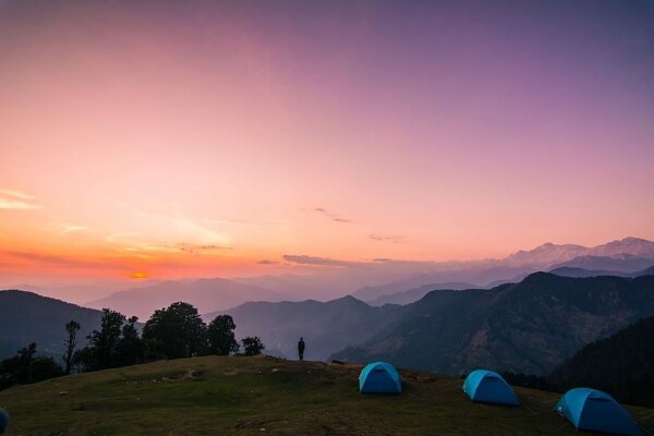 sunset chopta india himalaya mountains