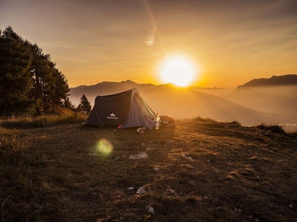 sunset view chopta india himalaya mountains