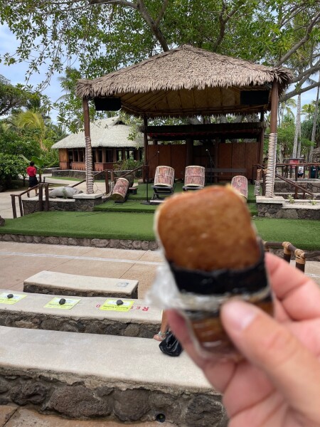 SPAM Musubi at the Polynesian Center North Shore Oahu Hawaii