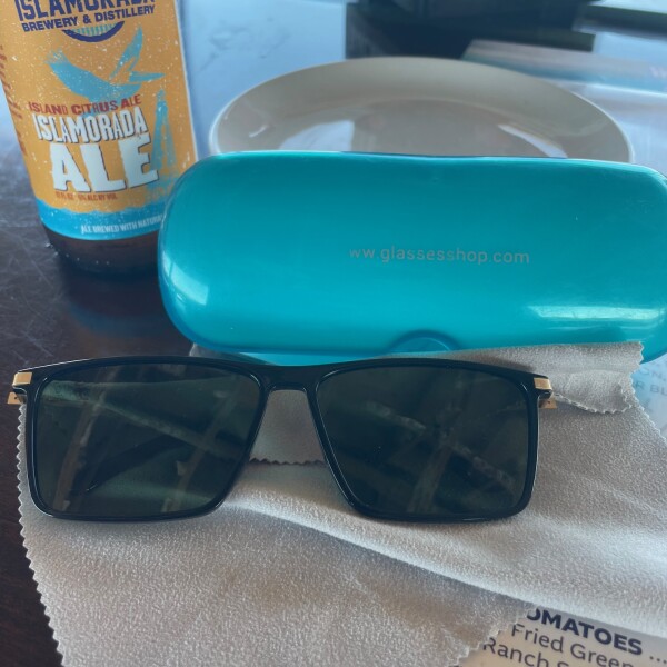 sunglasses with case and lens wipe 