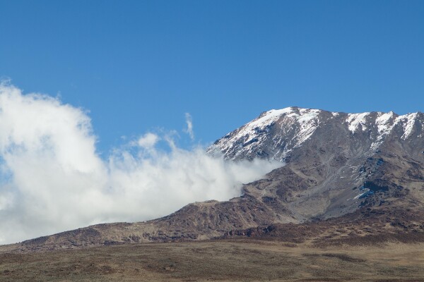 a view of the summit of Mount Kilimanjaro